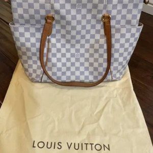 Louis Vuitton Totally GM White Damier Azur Shoulder Tote Bag Used